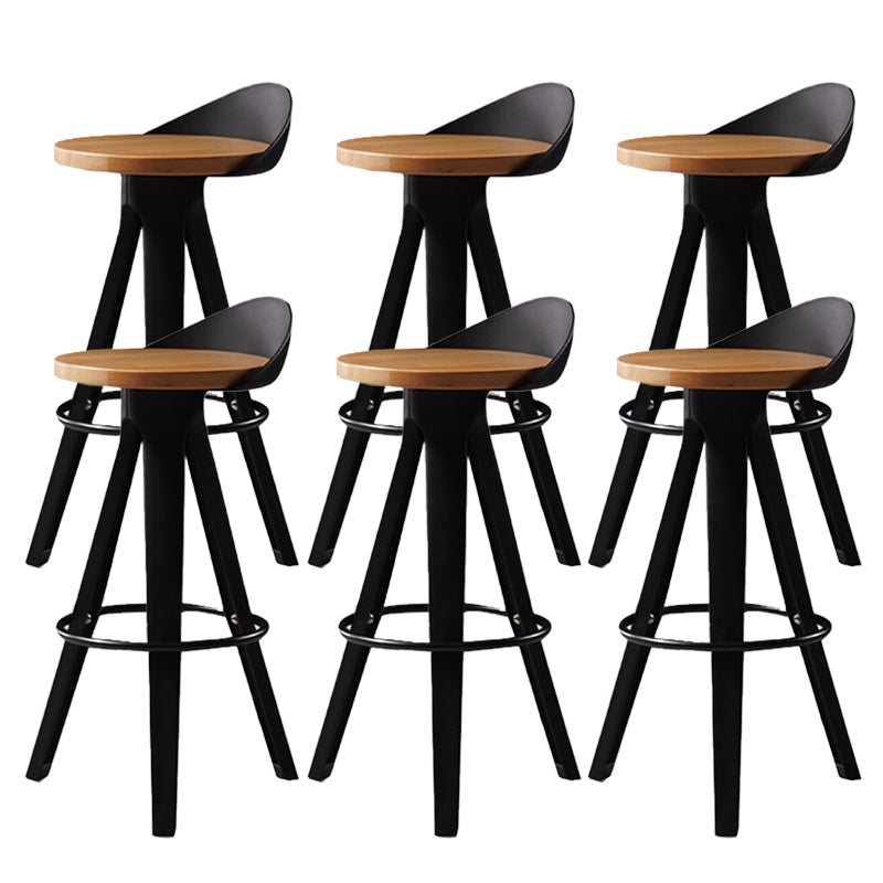 Contemporary Counter Height Stools with Low Back for Living Room