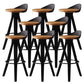 Contemporary Counter Height Stools with Low Back for Living Room