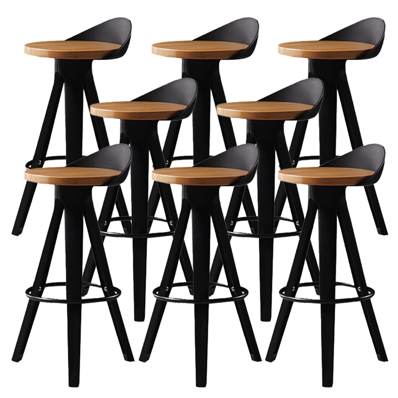Contemporary Counter Height Stools with Low Back for Living Room
