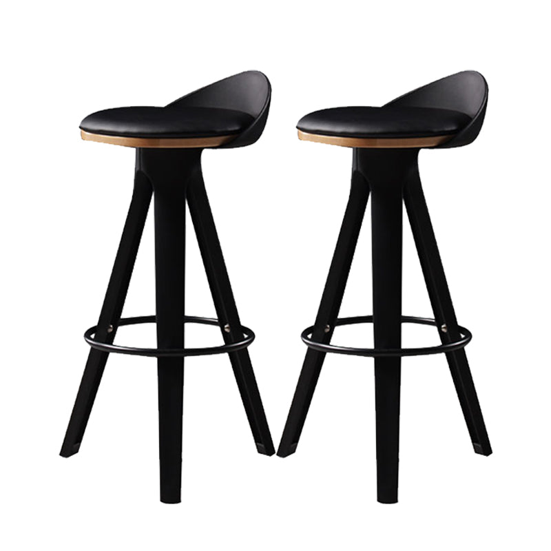 Contemporary Counter Height Stools with Low Back for Living Room