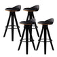 Contemporary Counter Height Stools with Low Back for Living Room