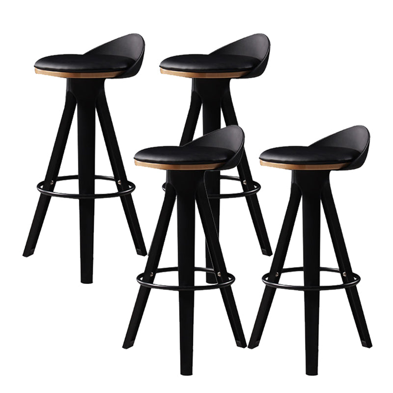 Contemporary Counter Height Stools with Low Back for Living Room
