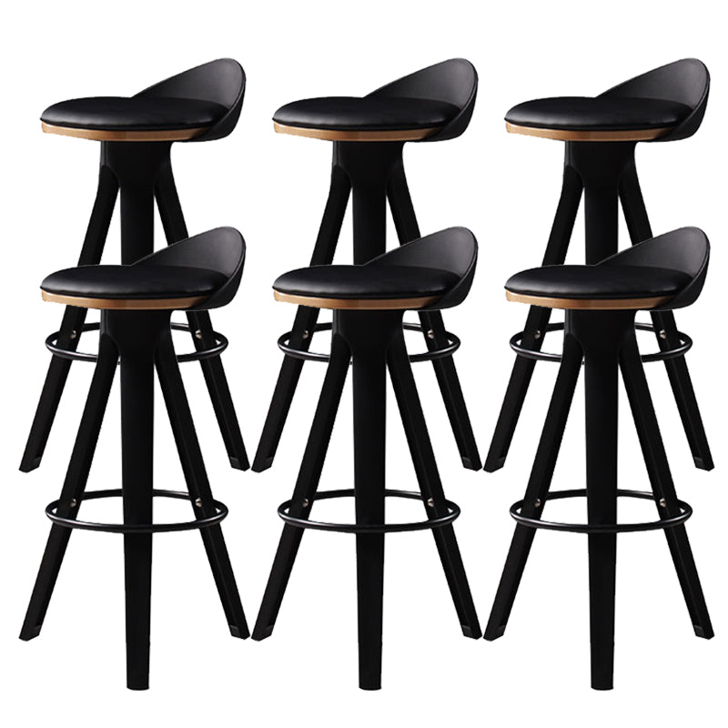 Contemporary Counter Height Stools with Low Back for Living Room