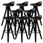 Contemporary Counter Height Stools with Low Back for Living Room