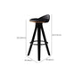 Contemporary Counter Height Stools with Low Back for Living Room