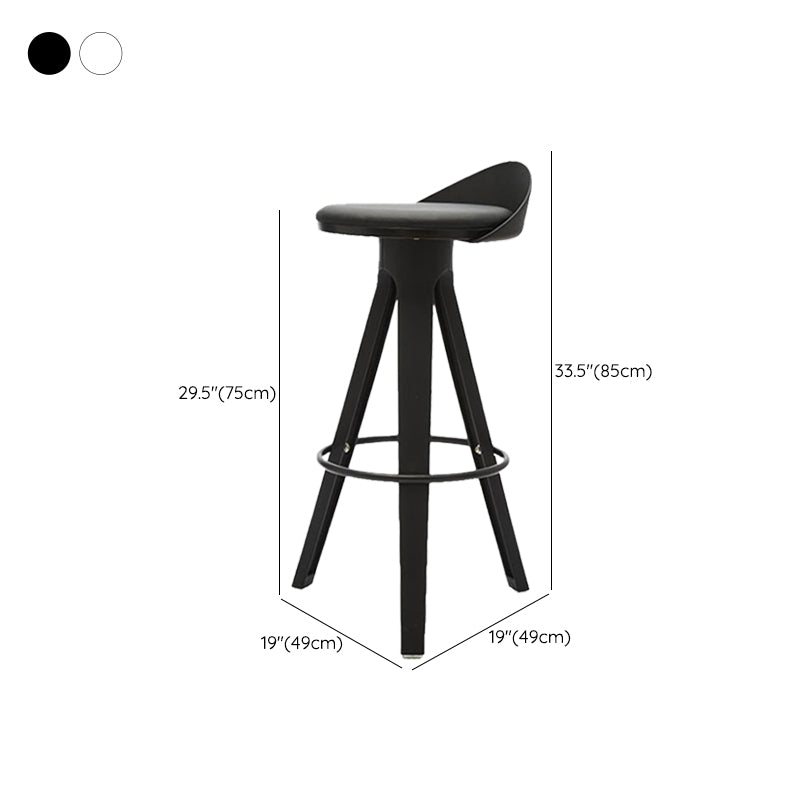Contemporary Counter Height Stools with Low Back for Living Room