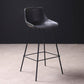 Industrial Metal Legs Faux Leather Indoor Bar Stool with Footrest