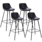 Industrial Metal Legs Faux Leather Indoor Bar Stool with Footrest