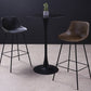 Industrial Metal Legs Faux Leather Indoor Bar Stool with Footrest