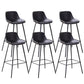 Industrial Metal Legs Faux Leather Indoor Bar Stool with Footrest