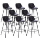 Industrial Metal Legs Faux Leather Indoor Bar Stool with Footrest