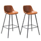 Industrial Metal Legs Faux Leather Indoor Bar Stool with Footrest