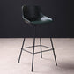 Industrial Metal Legs Faux Leather Indoor Bar Stool with Footrest
