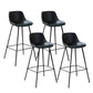 Industrial Metal Legs Faux Leather Indoor Bar Stool with Footrest