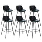 Industrial Metal Legs Faux Leather Indoor Bar Stool with Footrest