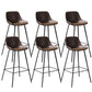 Industrial Metal Legs Faux Leather Indoor Bar Stool with Footrest