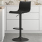 Modern Adjustable Height Swivel Plastic Low Back Bar Stool with Footrest Black Black 1 Piece Clearhalo 'Bar Furniture' 'Bar Stools' 'bar_stools' 'furn' 'furn_bar_stools' 'Furniture' 'Kitchen & Dining Furniture' 7718867
