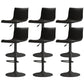 Modern Adjustable Height Swivel Plastic Low Back Bar Stool with Footrest Black Black 6 Piece Set Clearhalo 'Bar Furniture' 'Bar Stools' 'bar_stools' 'furn' 'furn_bar_stools' 'Furniture' 'Kitchen & Dining Furniture' 7718872