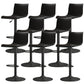 Modern Adjustable Height Swivel Plastic Low Back Bar Stool with Footrest Black Black 8 Piece Set Clearhalo 'Bar Furniture' 'Bar Stools' 'bar_stools' 'furn' 'furn_bar_stools' 'Furniture' 'Kitchen & Dining Furniture' 7718875