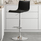 Modern Adjustable Height Swivel Plastic Low Back Bar Stool with Footrest Silver Black 1 Piece Clearhalo 'Bar Furniture' 'Bar Stools' 'bar_stools' 'furn' 'furn_bar_stools' 'Furniture' 'Kitchen & Dining Furniture' 7718877