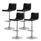 Modern Adjustable Height Swivel Plastic Low Back Bar Stool with Footrest Silver Black 4 Piece Set Clearhalo 'Bar Furniture' 'Bar Stools' 'bar_stools' 'furn' 'furn_bar_stools' 'Furniture' 'Kitchen & Dining Furniture' 7718881