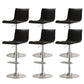Modern Adjustable Height Swivel Plastic Low Back Bar Stool with Footrest Silver Black 6 Piece Set Clearhalo 'Bar Furniture' 'Bar Stools' 'bar_stools' 'furn' 'furn_bar_stools' 'Furniture' 'Kitchen & Dining Furniture' 7718882