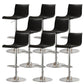 Modern Adjustable Height Swivel Plastic Low Back Bar Stool with Footrest Silver Black 8 Piece Set Clearhalo 'Bar Furniture' 'Bar Stools' 'bar_stools' 'furn' 'furn_bar_stools' 'Furniture' 'Kitchen & Dining Furniture' 7718884