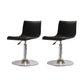 Modern Adjustable Height Swivel Plastic Low Back Bar Stool with Footrest Silvery White Black 2 Piece Set Clearhalo 'Bar Furniture' 'Bar Stools' 'bar_stools' 'furn' 'furn_bar_stools' 'Furniture' 'Kitchen & Dining Furniture' 7718887