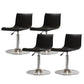Modern Adjustable Height Swivel Plastic Low Back Bar Stool with Footrest Silvery White Black 4 Piece Set Clearhalo 'Bar Furniture' 'Bar Stools' 'bar_stools' 'furn' 'furn_bar_stools' 'Furniture' 'Kitchen & Dining Furniture' 7718888