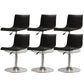 Modern Adjustable Height Swivel Plastic Low Back Bar Stool with Footrest Silvery White Black 6 Piece Set Clearhalo 'Bar Furniture' 'Bar Stools' 'bar_stools' 'furn' 'furn_bar_stools' 'Furniture' 'Kitchen & Dining Furniture' 7718889