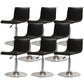 Modern Adjustable Height Swivel Plastic Low Back Bar Stool with Footrest Silvery White Black 8 Piece Set Clearhalo 'Bar Furniture' 'Bar Stools' 'bar_stools' 'furn' 'furn_bar_stools' 'Furniture' 'Kitchen & Dining Furniture' 7718890
