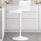 Modern Adjustable Height Swivel Plastic Low Back Bar Stool with Footrest White White 1 Piece Clearhalo 'Bar Furniture' 'Bar Stools' 'bar_stools' 'furn' 'furn_bar_stools' 'Furniture' 'Kitchen & Dining Furniture' 7718891