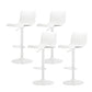 Modern Adjustable Height Swivel Plastic Low Back Bar Stool with Footrest White White 4 Piece Set Clearhalo 'Bar Furniture' 'Bar Stools' 'bar_stools' 'furn' 'furn_bar_stools' 'Furniture' 'Kitchen & Dining Furniture' 7718893
