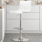 Modern Adjustable Height Swivel Plastic Low Back Bar Stool with Footrest Silver White 1 Piece Clearhalo 'Bar Furniture' 'Bar Stools' 'bar_stools' 'furn' 'furn_bar_stools' 'Furniture' 'Kitchen & Dining Furniture' 7718896