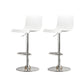 Modern Adjustable Height Swivel Plastic Low Back Bar Stool with Footrest Silver White 2 Piece Set Clearhalo 'Bar Furniture' 'Bar Stools' 'bar_stools' 'furn' 'furn_bar_stools' 'Furniture' 'Kitchen & Dining Furniture' 7718897