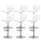 Modern Adjustable Height Swivel Plastic Low Back Bar Stool with Footrest Silver White 6 Piece Set Clearhalo 'Bar Furniture' 'Bar Stools' 'bar_stools' 'furn' 'furn_bar_stools' 'Furniture' 'Kitchen & Dining Furniture' 7718899