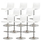 Modern Adjustable Height Swivel Plastic Low Back Bar Stool with Footrest Silver White 8 Piece Set Clearhalo 'Bar Furniture' 'Bar Stools' 'bar_stools' 'furn' 'furn_bar_stools' 'Furniture' 'Kitchen & Dining Furniture' 7718900