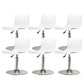 Modern Adjustable Height Swivel Plastic Low Back Bar Stool with Footrest Silvery White White 6 Piece Set Clearhalo 'Bar Furniture' 'Bar Stools' 'bar_stools' 'furn' 'furn_bar_stools' 'Furniture' 'Kitchen & Dining Furniture' 7718904