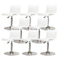 Modern Adjustable Height Swivel Plastic Low Back Bar Stool with Footrest Silvery White White 8 Piece Set Clearhalo 'Bar Furniture' 'Bar Stools' 'bar_stools' 'furn' 'furn_bar_stools' 'Furniture' 'Kitchen & Dining Furniture' 7718905