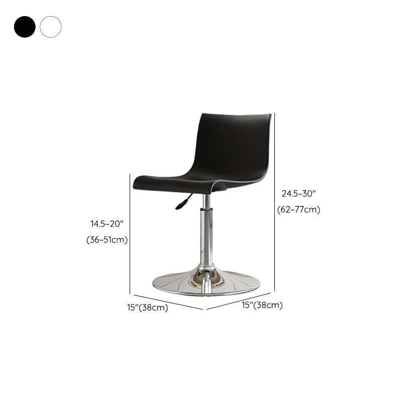 Modern Adjustable Height Swivel Plastic Low Back Bar Stool with Footrest Clearhalo 'Bar Furniture' 'Bar Stools' 'bar_stools' 'furn' 'furn_bar_stools' 'Furniture' 'Kitchen & Dining Furniture' 7718907