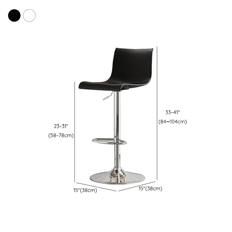 Modern Adjustable Height Swivel Plastic Low Back Bar Stool with Footrest Clearhalo 'Bar Furniture' 'Bar Stools' 'bar_stools' 'furn' 'furn_bar_stools' 'Furniture' 'Kitchen & Dining Furniture' 7718908