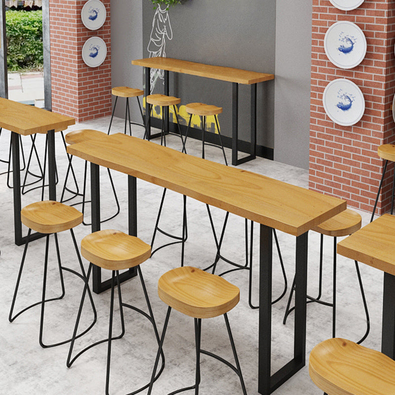 Rectangle Sled Base Solid Wood Bar Table for Kitchen Dining Room Clearhalo 'Bar Furniture' 'Bar Tables' 'bar_tables' 'furn' 'furn_bar_tables' 'Furniture' 'Kitchen & Dining Furniture' 7719043