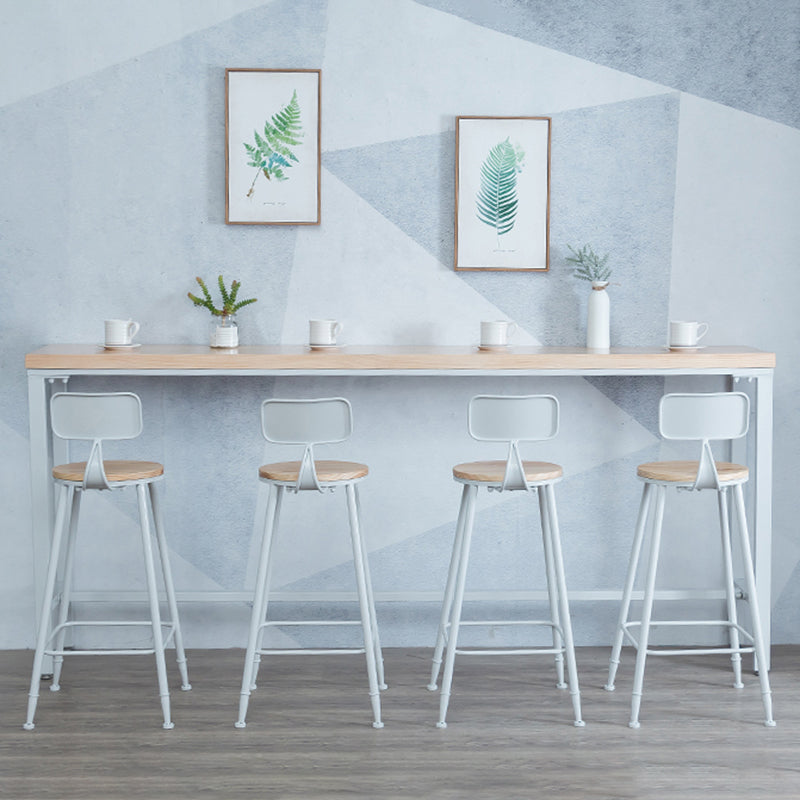 Moderner Bartisch aus massivem Holz mit rechteckigem Bockgestell für die Küche und das Esszimmer