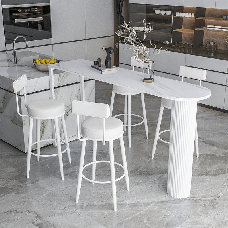 Modern Sintered Stone Double Pedestal Dining Bar Table for Kitchen Dining Room Clearhalo 'Bar Furniture' 'Bar Tables' 'bar_tables' 'furn' 'furn_bar_tables' 'Furniture' 'Kitchen & Dining Furniture' 7719159
