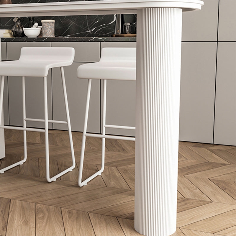 Modern Sintered Stone Double Pedestal Dining Bar Table for Kitchen Dining Room Clearhalo 'Bar Furniture' 'Bar Tables' 'bar_tables' 'furn' 'furn_bar_tables' 'Furniture' 'Kitchen & Dining Furniture' 7719169