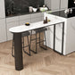 Modern Sintered Stone Double Pedestal Dining Bar Table for Kitchen Dining Room Clearhalo 'Bar Furniture' 'Bar Tables' 'bar_tables' 'furn' 'furn_bar_tables' 'Furniture' 'Kitchen & Dining Furniture' 7719171