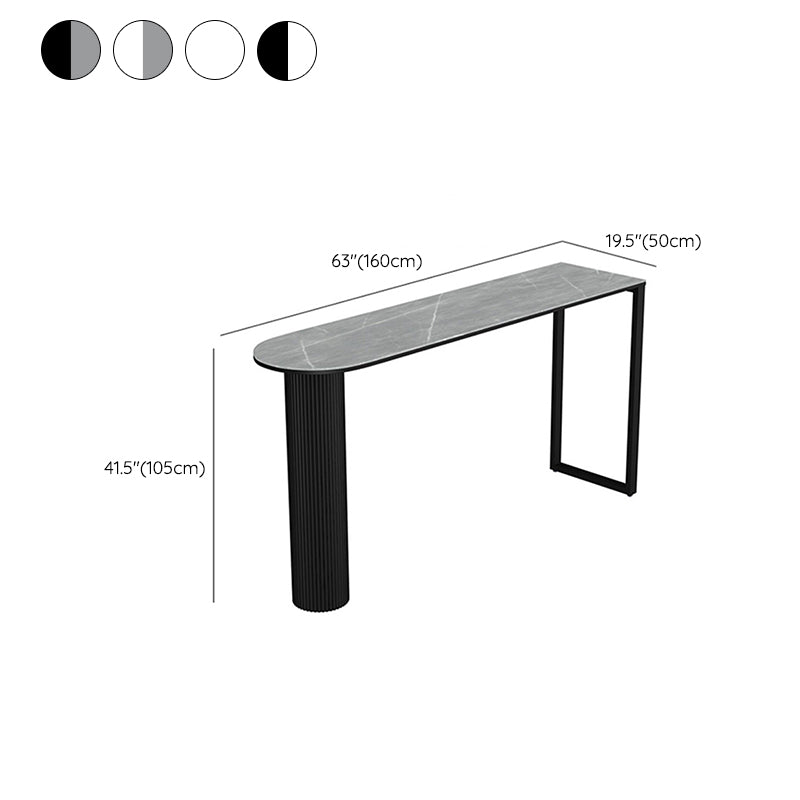 Modern Sintered Stone Double Pedestal Dining Bar Table for Kitchen Dining Room Clearhalo 'Bar Furniture' 'Bar Tables' 'bar_tables' 'furn' 'furn_bar_tables' 'Furniture' 'Kitchen & Dining Furniture' 7719176