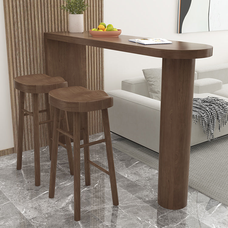 Modern Living Room Solid Wood Double pedestal Bar Dining Table Clearhalo 'Bar Furniture' 'Bar Tables' 'bar_tables' 'furn' 'furn_bar_tables' 'Furniture' 'Kitchen & Dining Furniture' 7719181