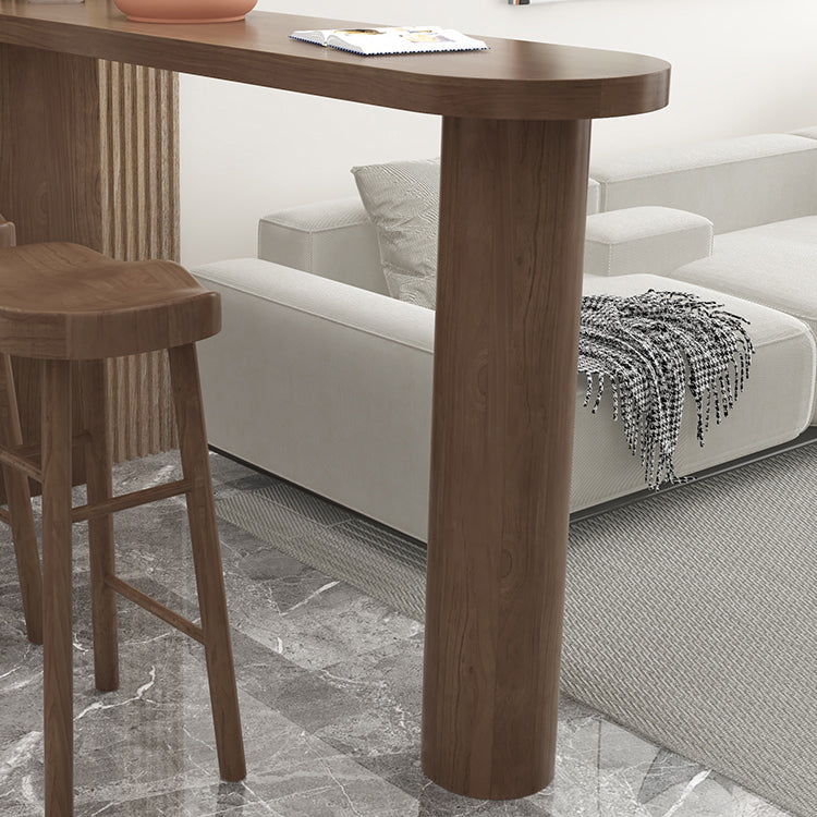 Modern Living Room Solid Wood Double pedestal Bar Dining Table Clearhalo 'Bar Furniture' 'Bar Tables' 'bar_tables' 'furn' 'furn_bar_tables' 'Furniture' 'Kitchen & Dining Furniture' 7719186