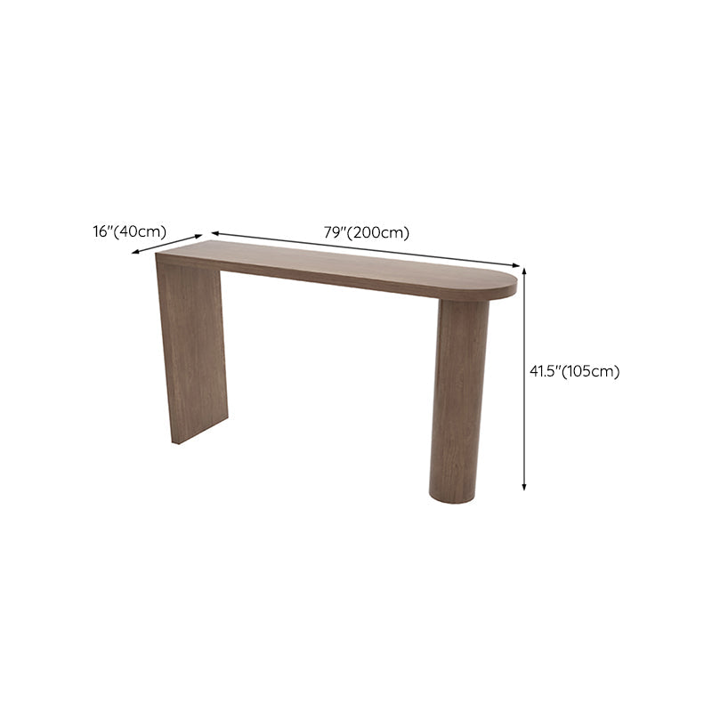 Modern Living Room Solid Wood Double pedestal Bar Dining Table Clearhalo 'Bar Furniture' 'Bar Tables' 'bar_tables' 'furn' 'furn_bar_tables' 'Furniture' 'Kitchen & Dining Furniture' 7719192